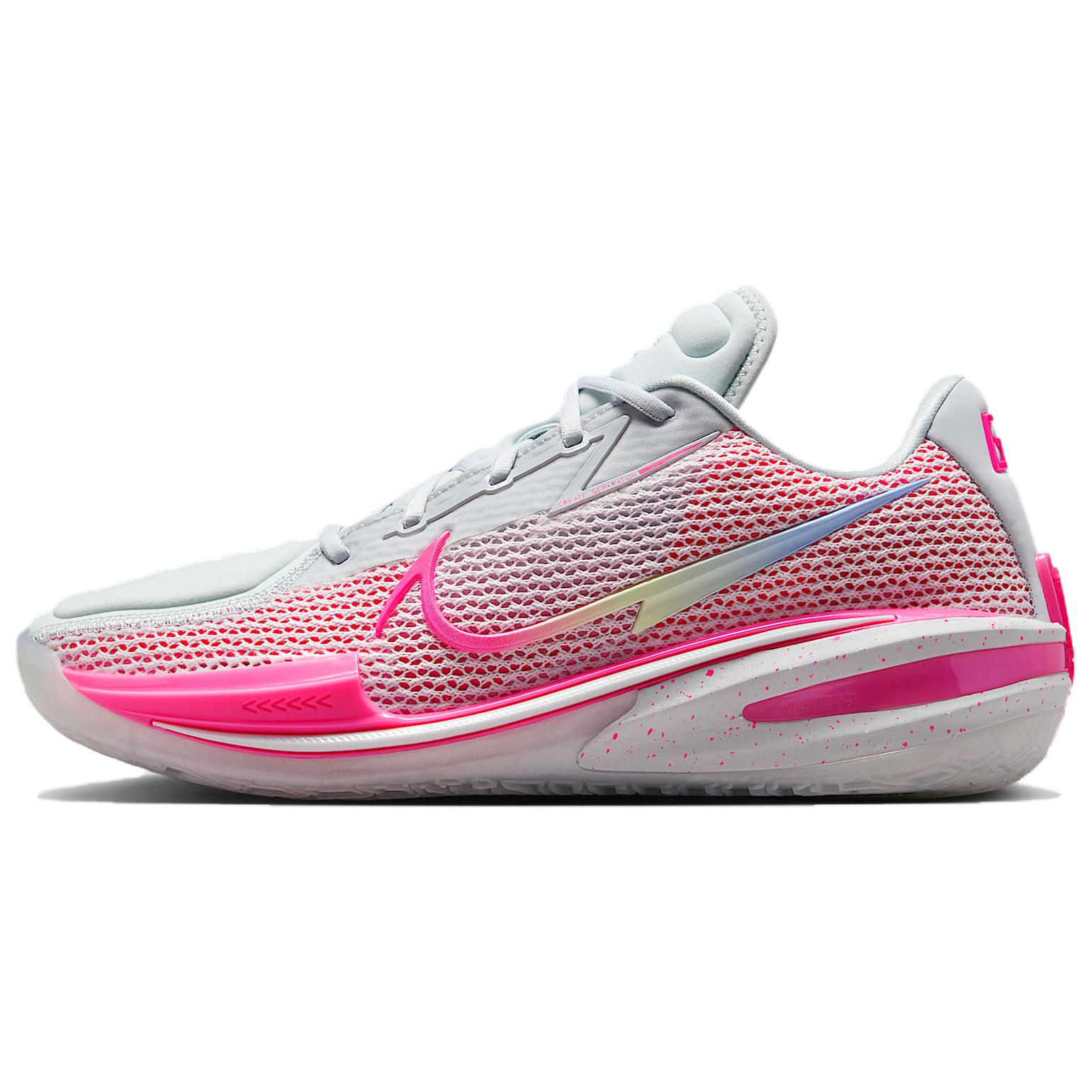 

Nike Баскетбольные кроссовки Air Zoom GT Cut 1 с противоскользящей подошвой, износостойкие, мужские, белые, розовые