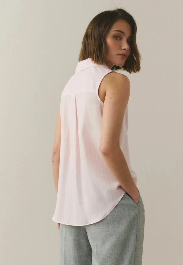 Мягкая, свободная рубашка без рукавов стандартного кроя Next, Pink White Stripe — фото 3