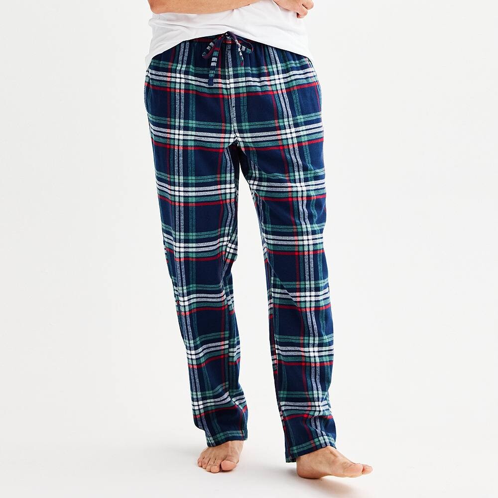 

Мужские фланелевые пижамные брюки Sonoma Goods For Life с завязками, цвет Spirit Blue Plaid