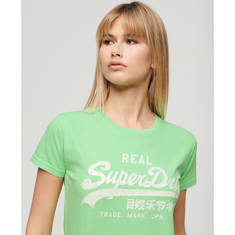 Футболка с коротким рукавом Superdry Neon Vl Graphic Fitted Ub, зеленый — фото 3