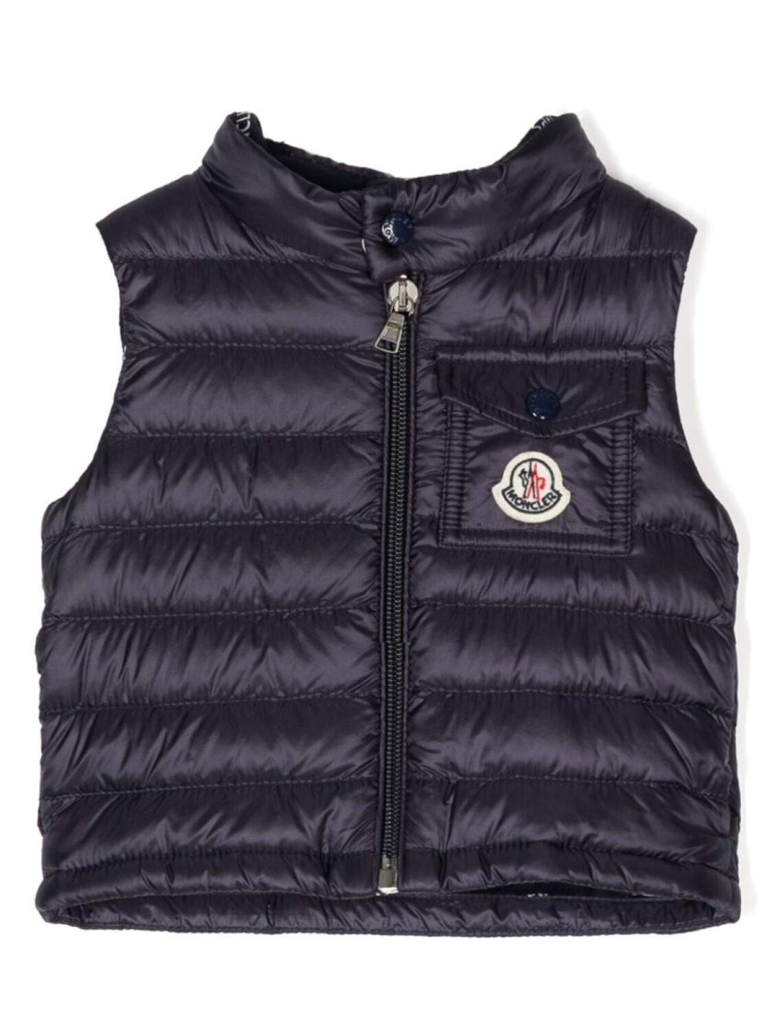 

Moncler Enfant дутый жилет с нашивкой-логотипом, синий
