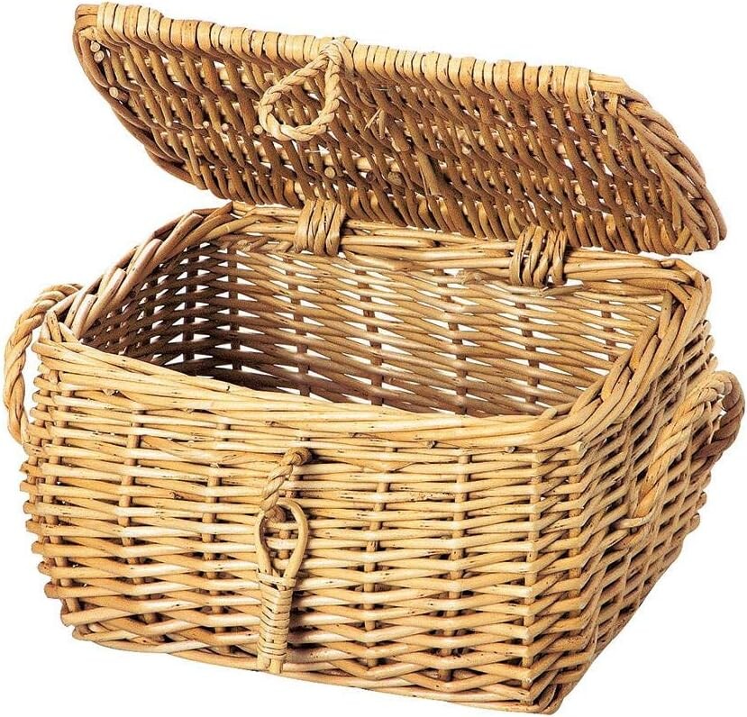 

Корзина из вареной ивы с крышкой 8 дюймов 41-25 Chidori-sangyo, Beige