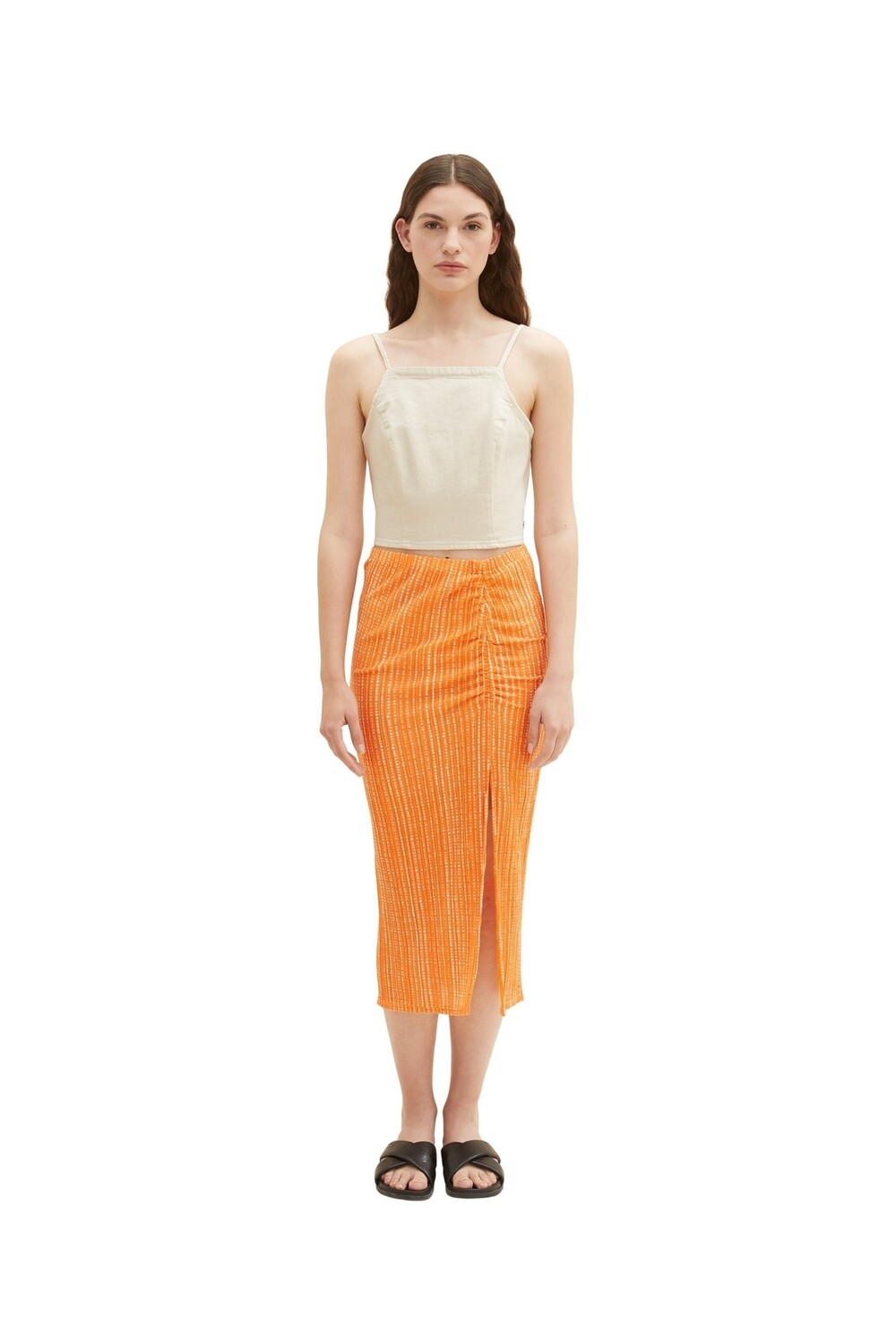 

Юбка - Оранжевый - Миди Tom Tailor Denim