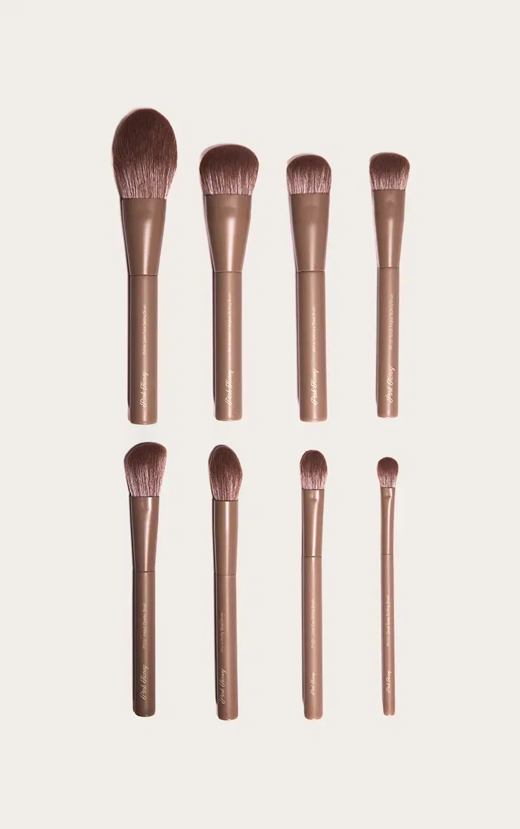 Набор кистей для лица Arte di Lusso 8 предметов PrettyLittleThing, коричневый