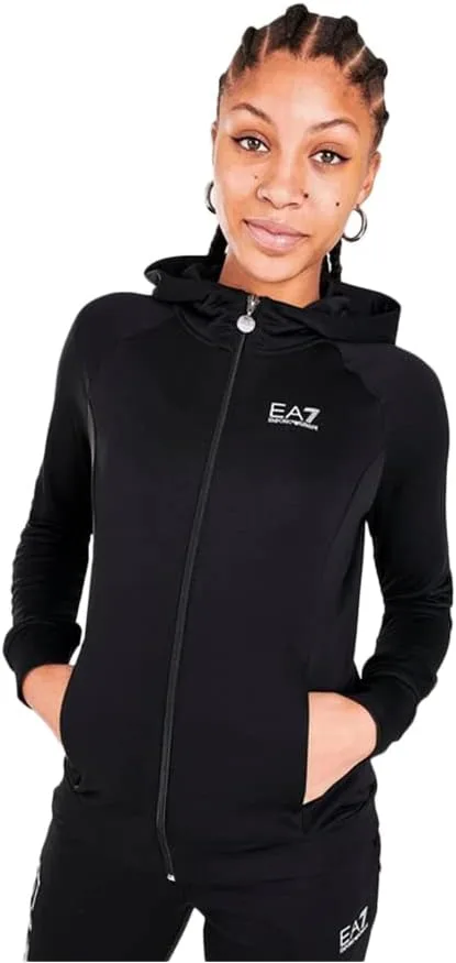 Комплект женской одежды Emporio Armani EA7 Hoodie Set, черно-белый