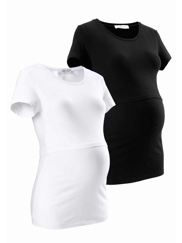 

Neun 9 monate Рубашка для беременных черно-белого цвета