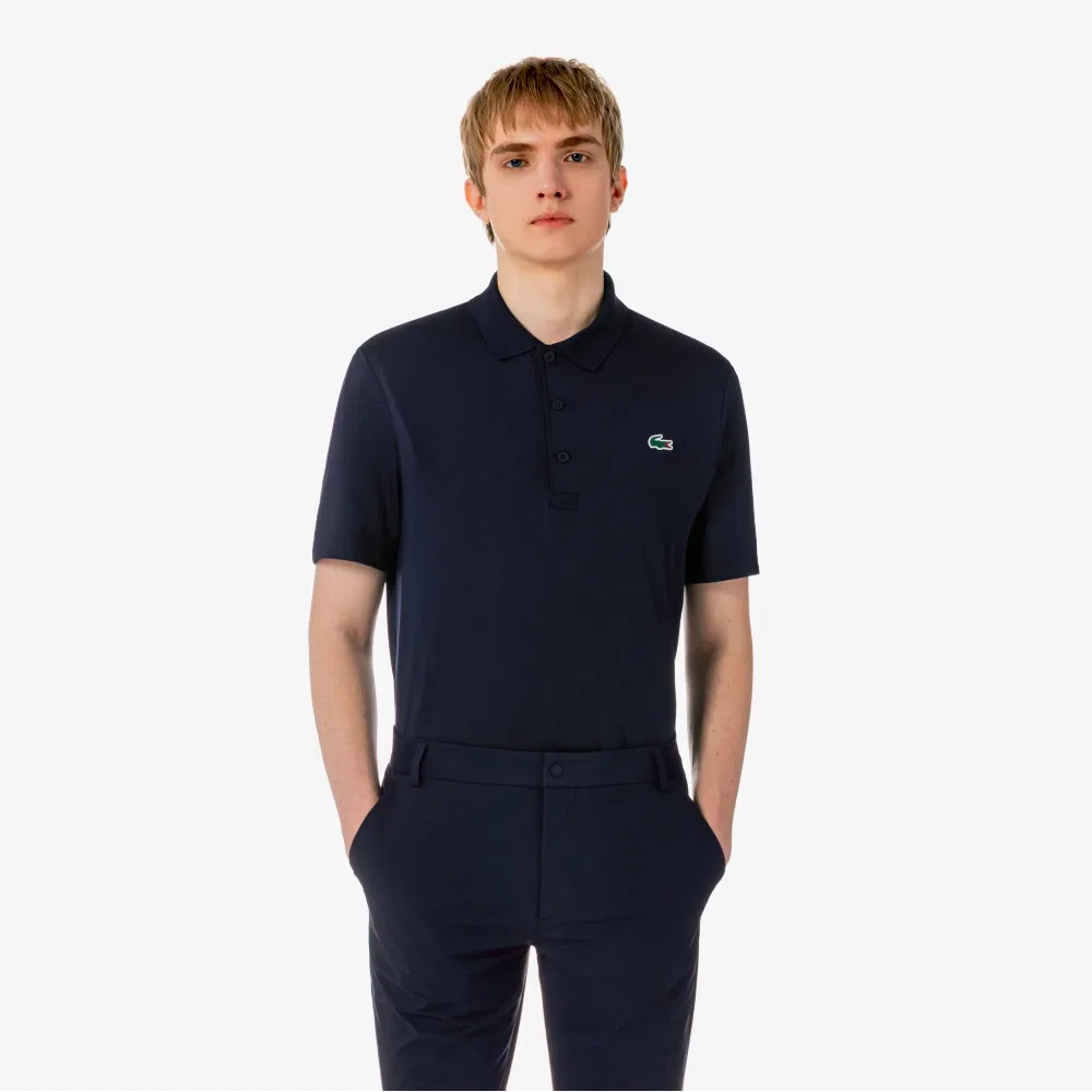 Футболка-поло Lacoste мужская для гольфа, с коротким рукавом, темно-синий — фото 4