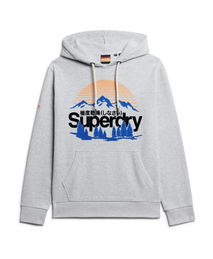 

Худи с графическим принтом для активного отдыха Superdry, серый