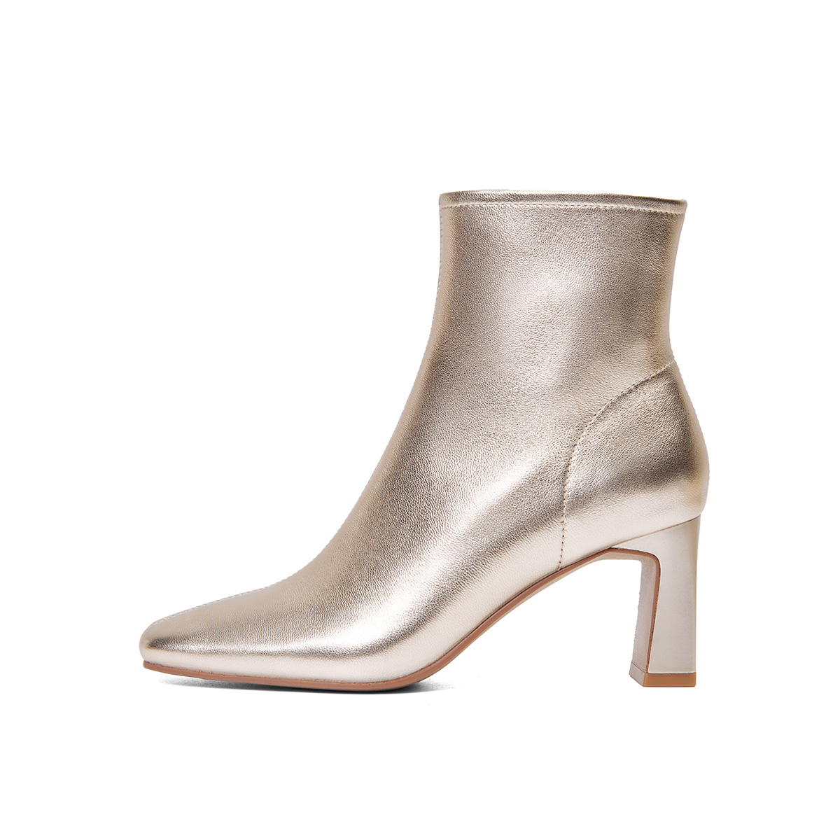 PT'SON Женские ботильоны светло-золотистые с текстильной подкладкой, цвет Light Gold, Fabric Lining
