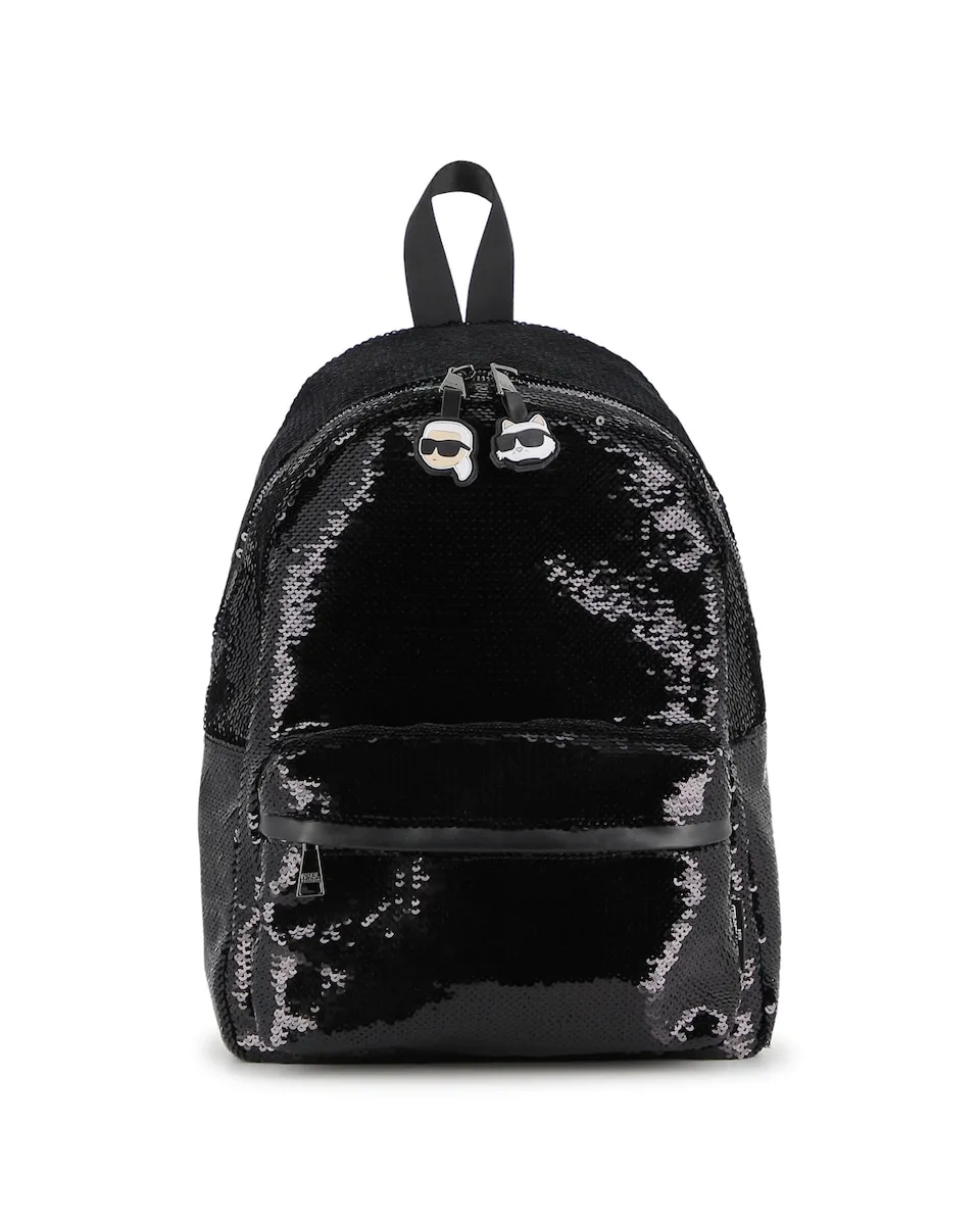 

Черный девичий рюкзак из полиэстера Karl Lagerfeld Kids