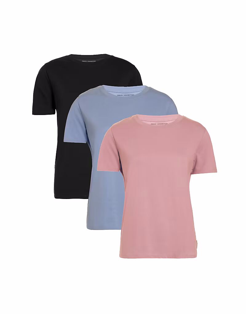 

Набор из 3 хлопковых футболок с круглым вырезом розового цвета French Connection, Розовый, Набор из 3 хлопковых футболок с круглым вырезом розового цвета French Connection