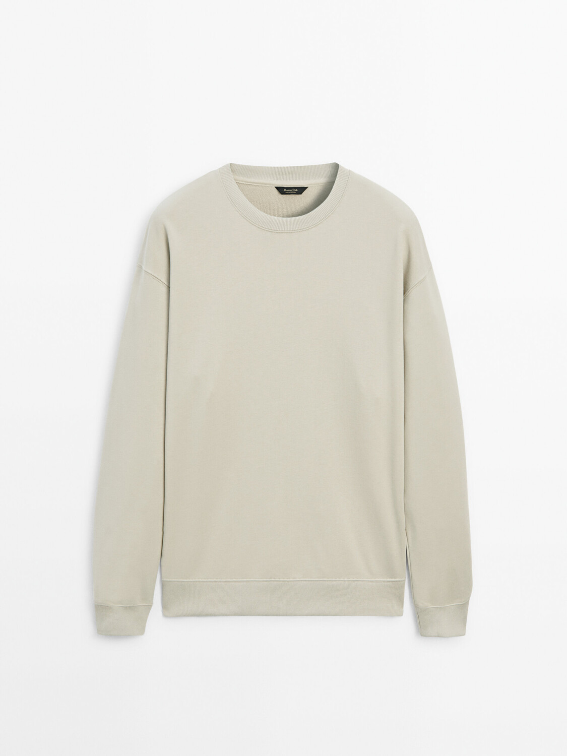 

Толстовка с круглым вырезом из хлопковой смеси Massimo Dutti, зеленый