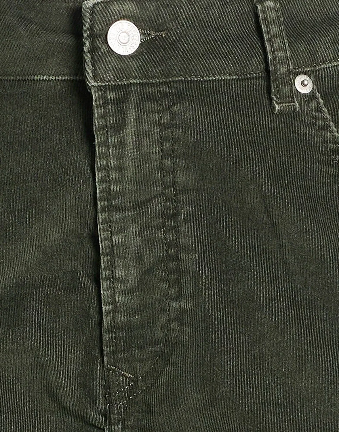 Прямые брюки из вельвета Military green DIESEL — фото 4