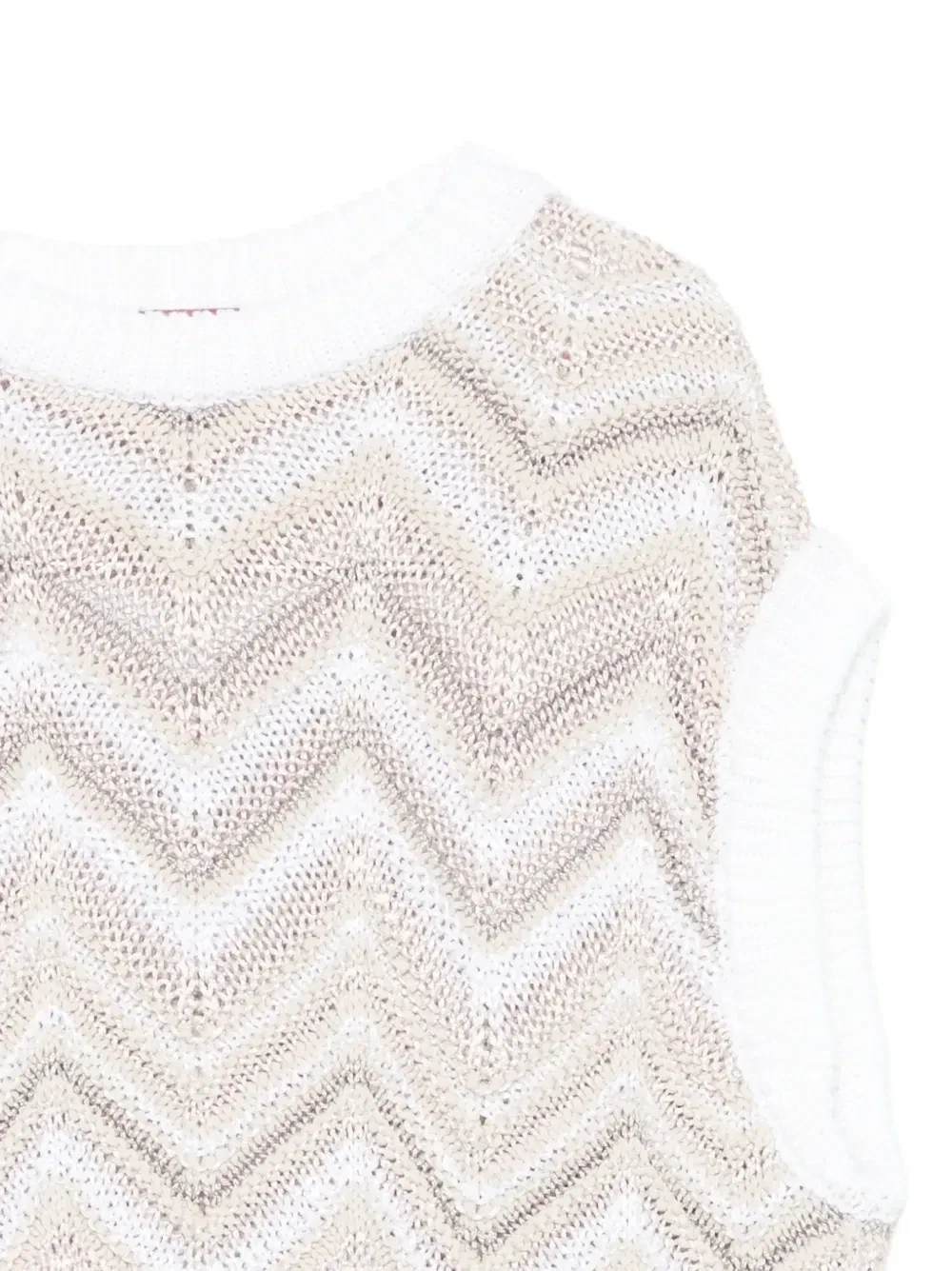 Топ из трикотажа в рубчик Missoni Kids, белый — фото 3