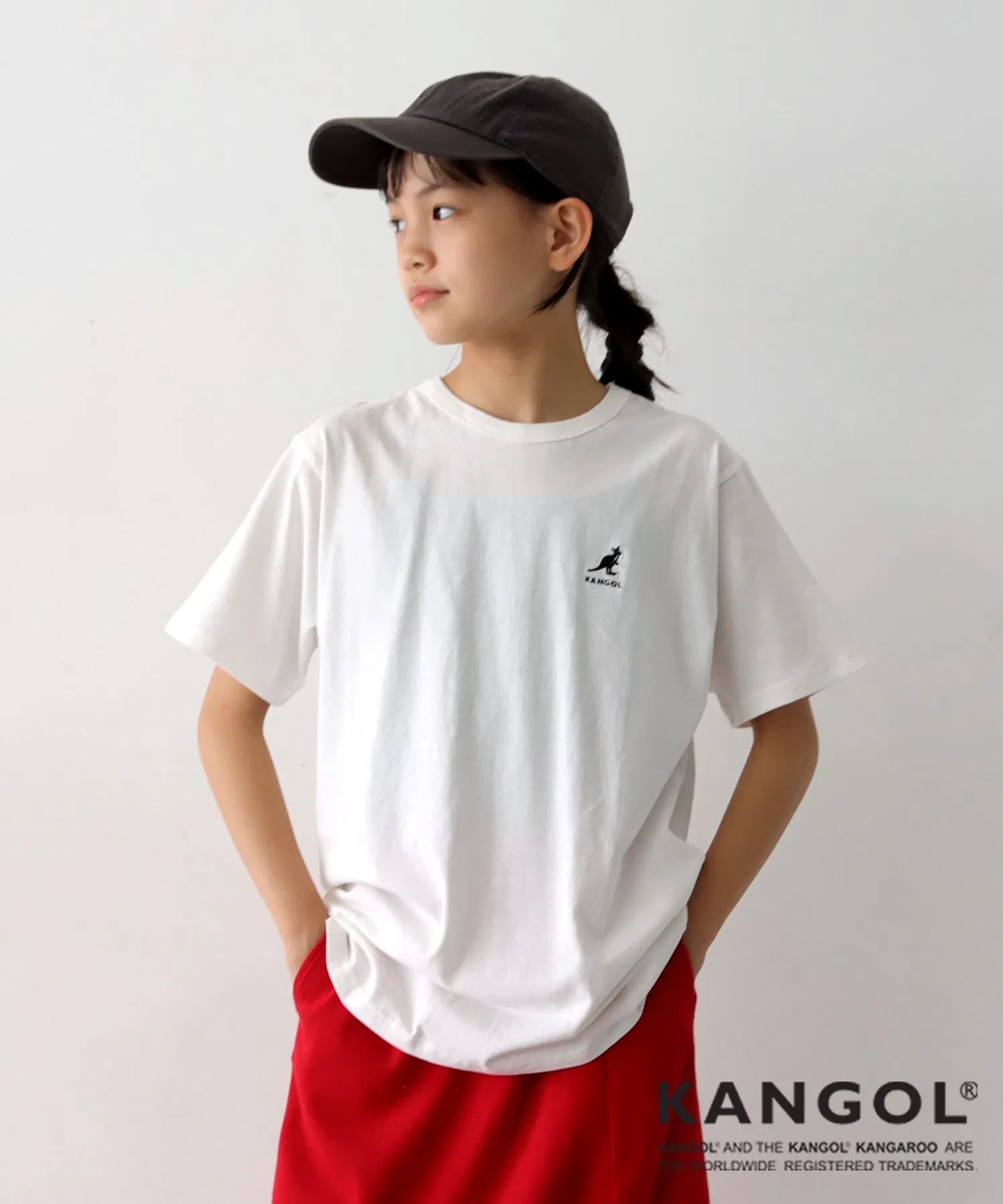 Детская футболка KANGOL с логотипом, хлопок, antiqua, белый