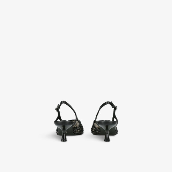 Туфли Legaci на каблуке с плетеной подошвой, украшенные стразами Steve Madden, черный — фото 4