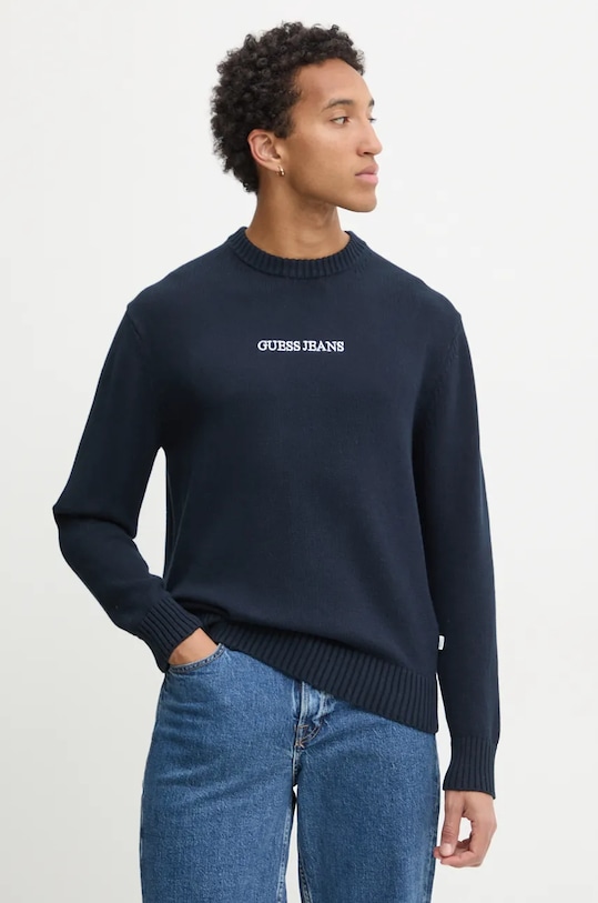 

Хлопковый свитер Guess Jeans, темно-синий