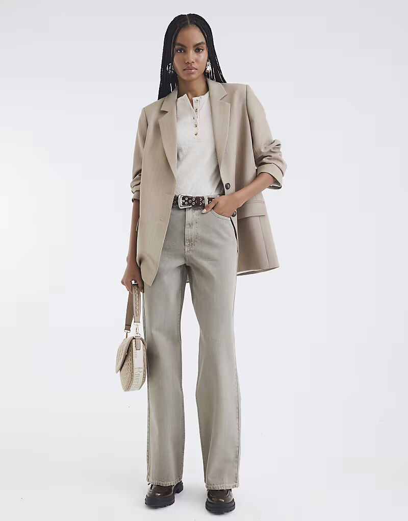 

Джинсы River Island Relaxed прямого кроя коричневого цвета - светлый