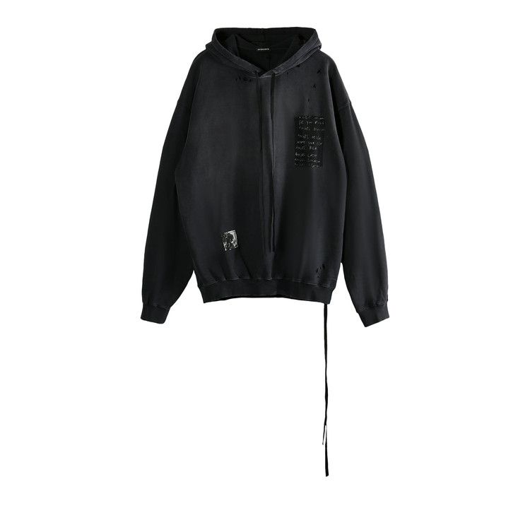 

Худи Ann Demeulemeester Ollie High Comfort Hoodie With Patches, Faded Black