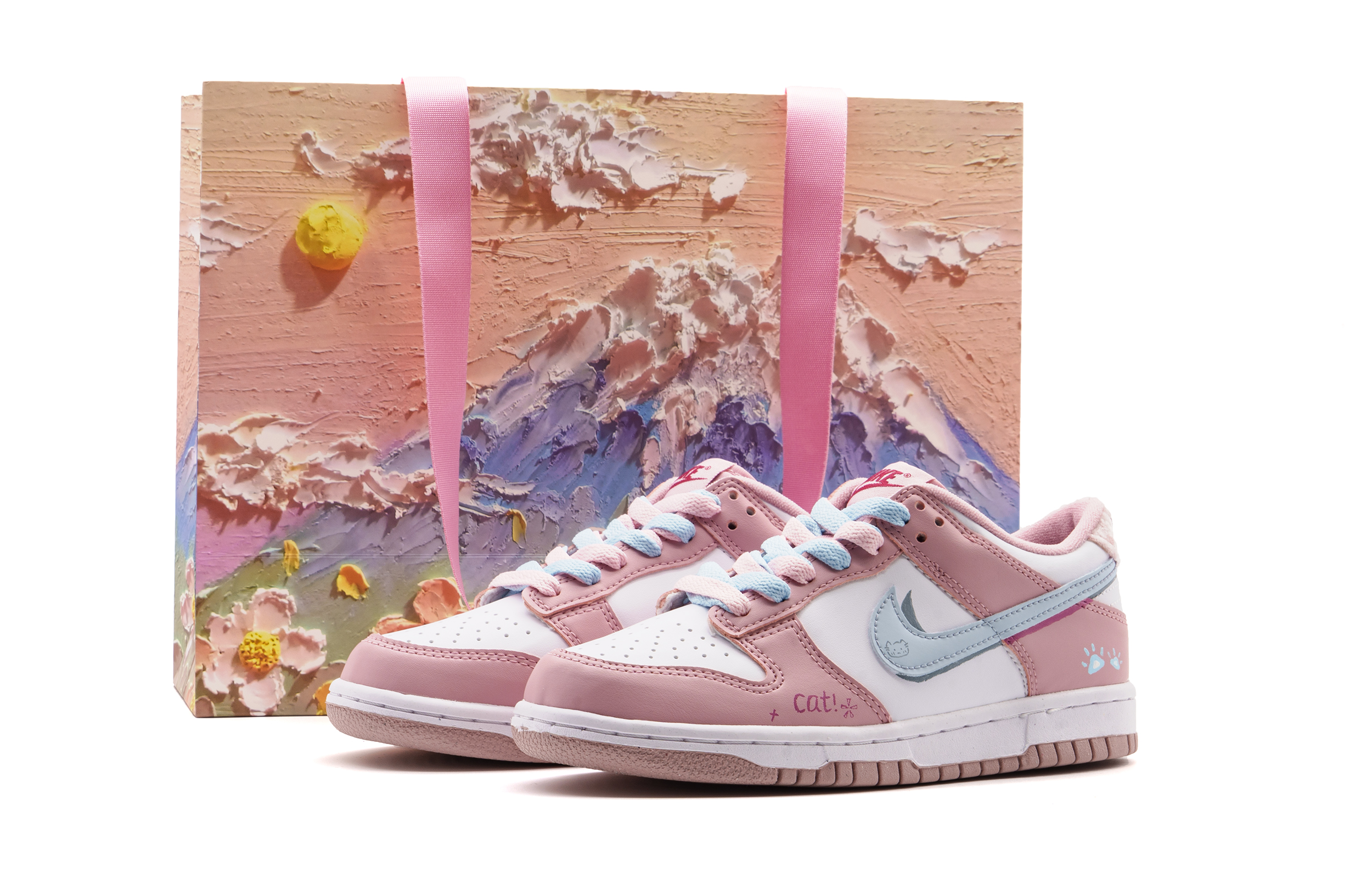 

Nike Детские кроссовки для скейтбординга Dunk, устойчивые к истиранию, розовые, вишневые, для подростков