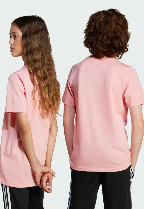 Простая футболка унисекс для подростков Adidas Originals, Semi Pink Spark White — фото 2