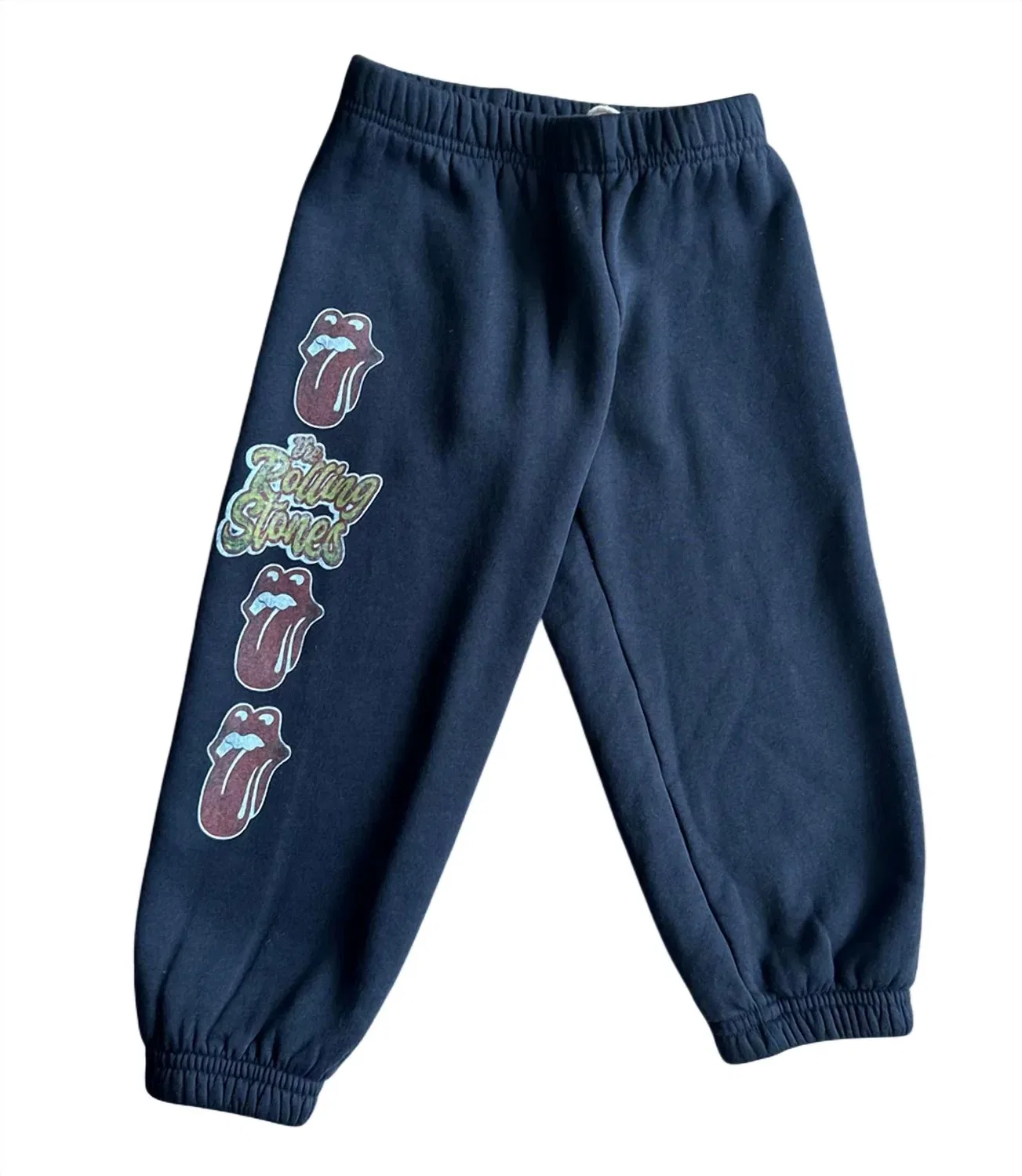 ROWDY SPROUT Девичьи спортивные штаны Rolling Stones с язычком, выцветшего черного цвета