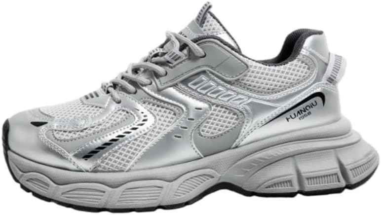 

Легкие мужские спортивные кроссовки на толстой подошве в стиле ретро с поддержкой свода стопы для повседневного образа. Комфорт в течение всего дня. Подходят для ежедневных занятий на открытом воздухе и повседневной носки Clolinde, Slivery