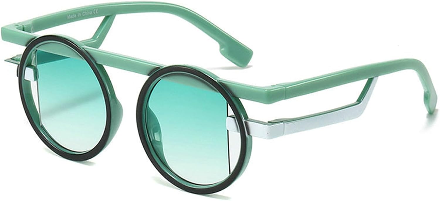 

Willochra Y2K Модные большие круглые солнцезащитные очки для женщин, контрастные цветовые оттенки, защита от УФ-излучения UV400, ретро-очки для мужчин, трендовые градиентные солнцезащитные очки, C5