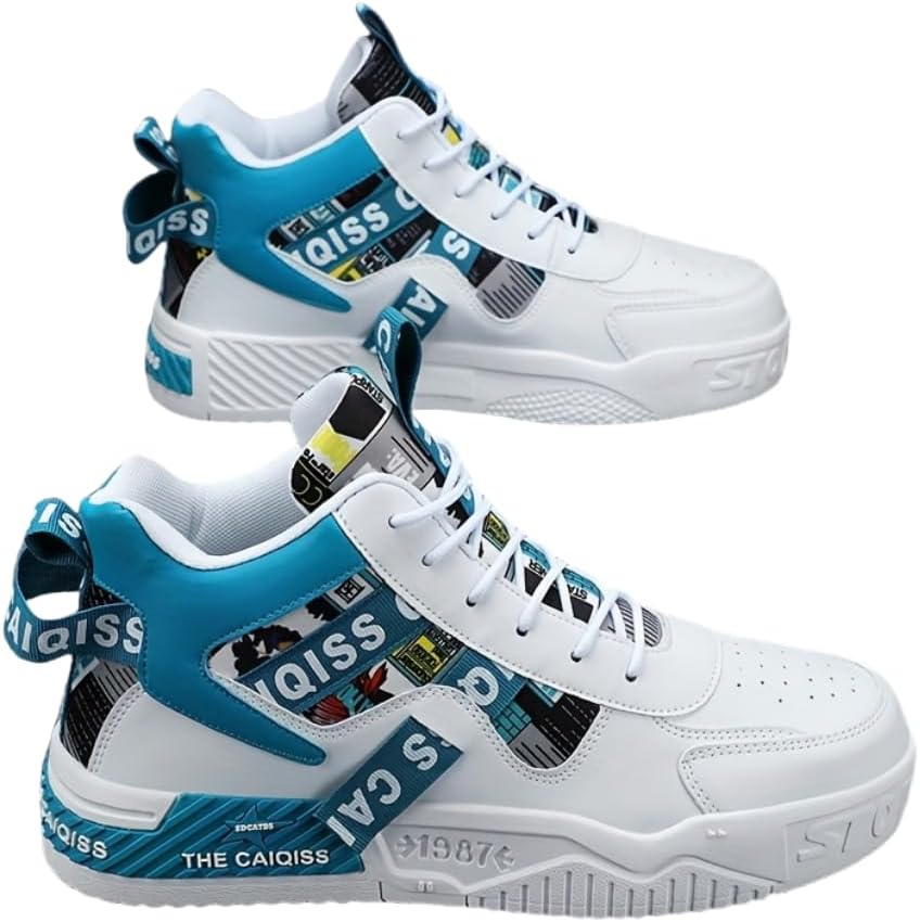 

Мужские кроссовки HCHCTRY с высокой посадкой для скейтбординга, дышащие и комфортные, противоскользящие, амортизирующие, для повседневной носки, синий