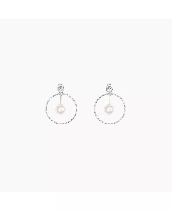 

Серьги из стерлингового серебра с алым культивированным жемчугом Bearfruit Jewelry, silver