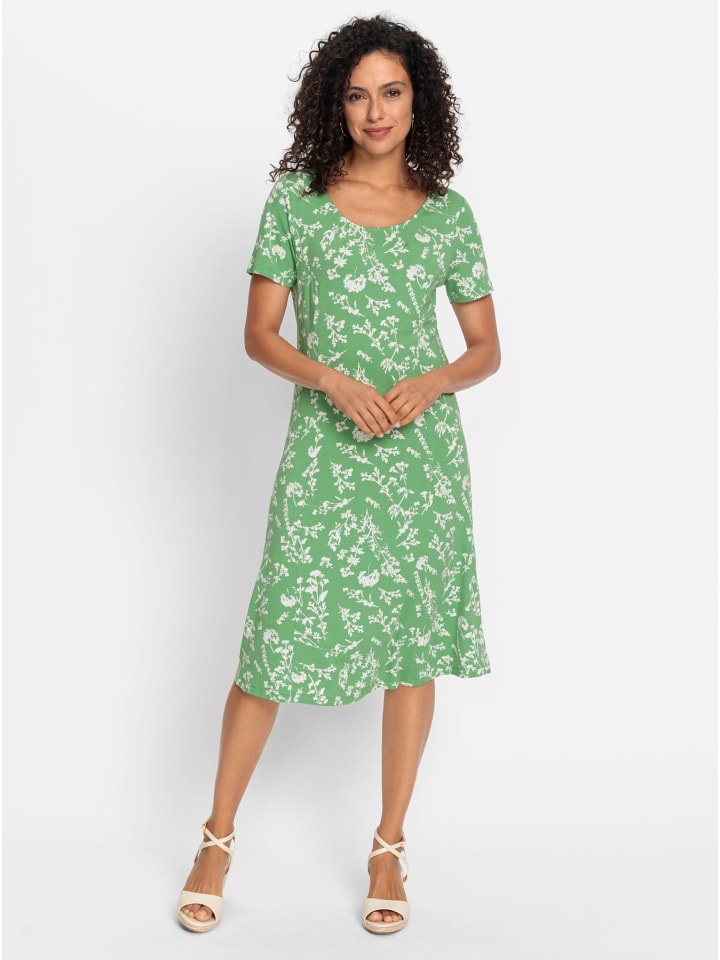 

Платье из джерси с принтом цвета яблочного экрю WITT WEIDEN