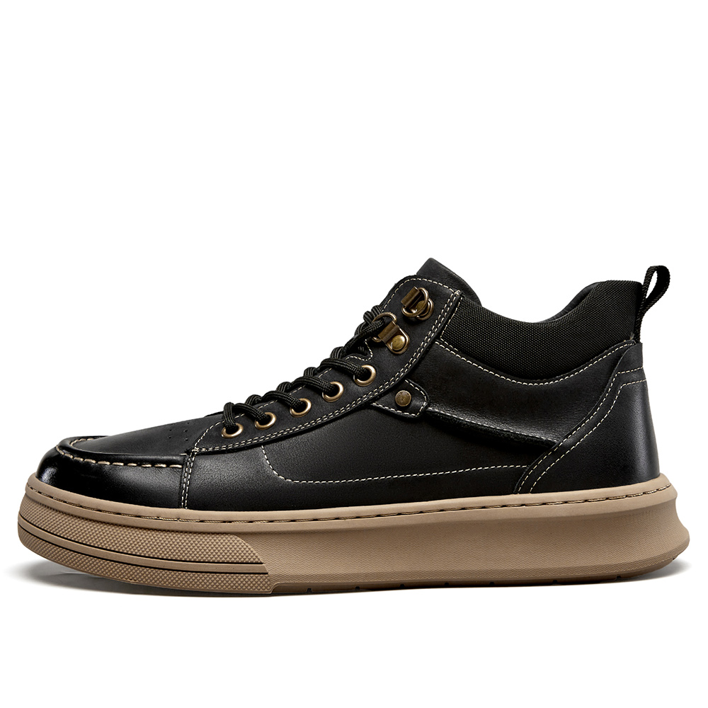 

YEARCON Повседневные кожаные туфли мужские высокие желто-коричневые