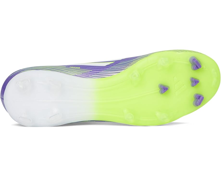 Кроссовки adidas F50 League Laceless Firm Ground Soccer Cleats, цвет Purple Rush/White/Lucid Lemon — фото 3