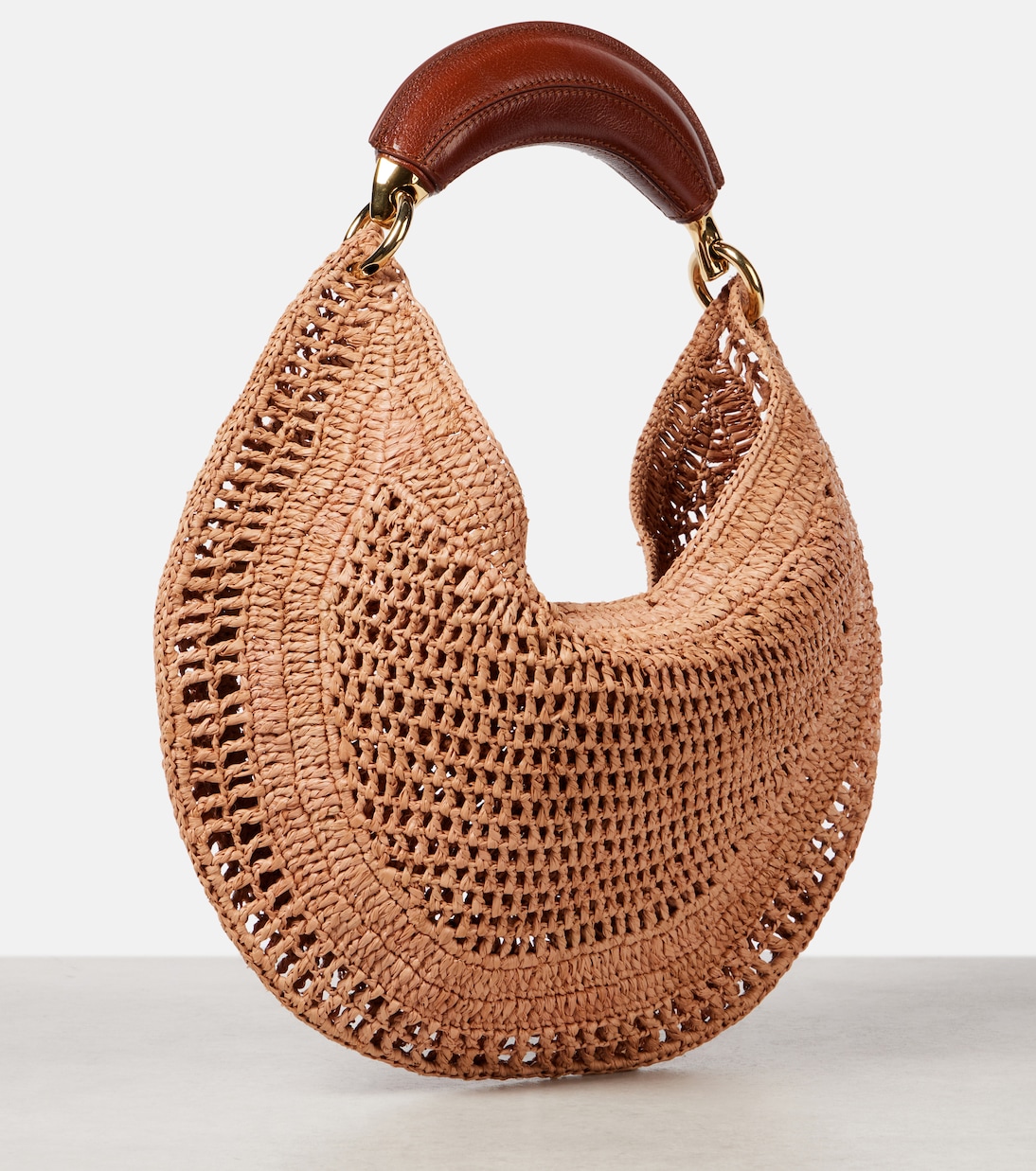 Летняя банановая сумка через плечо с эффектом рафии Chloé, Summery Beige 24M — фото 4