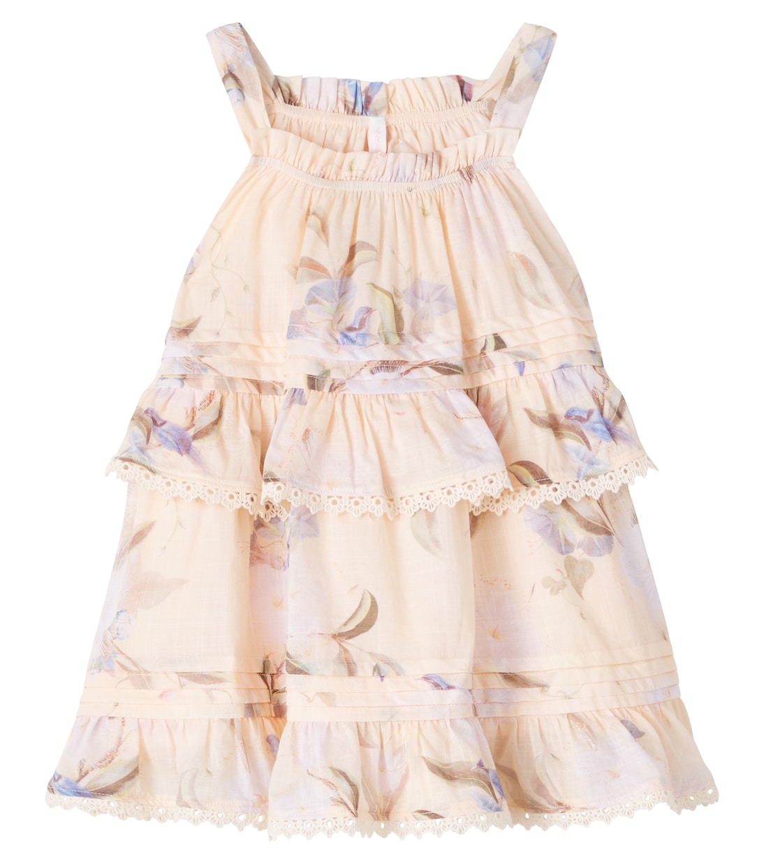 

Каскадский цветочный многослойный топ из хлопка Zimmermann Kids, Cream Botanical Floral