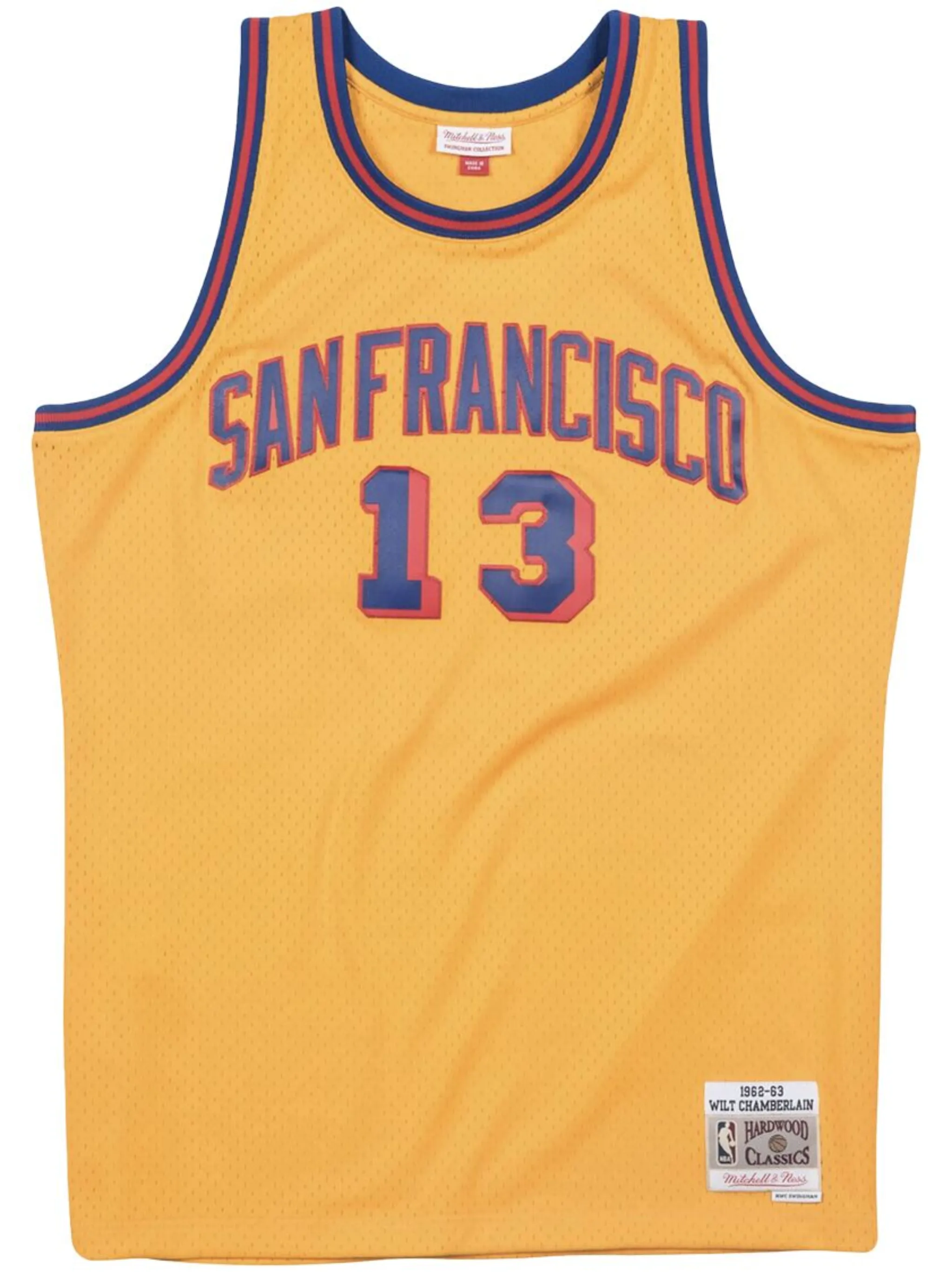 

Топ Golden State Warriors 62-63 Wilt Chamberlain Swingman Mitchell & Ness, желтый