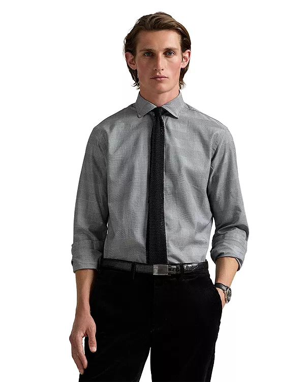 

Классическая клетчатая рубашка из саржи Polo Ralph Lauren, черный