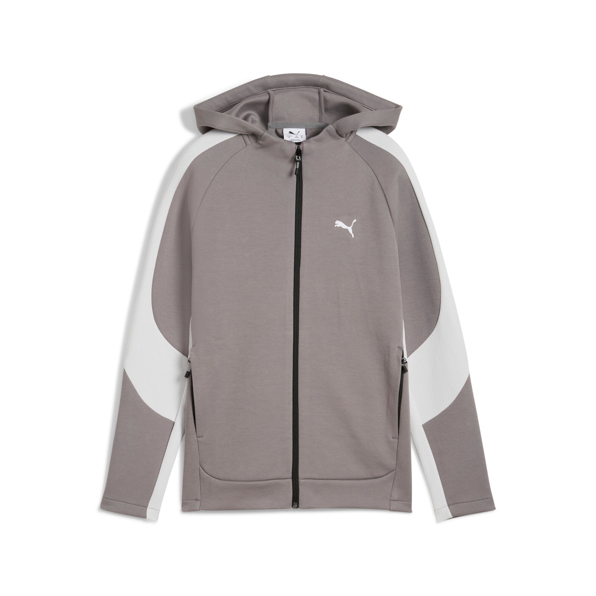 

Мужская толстовка с капюшоном PUMA EVOSTRIPE с застежкой-молнией на всю длину, цвет cast iron