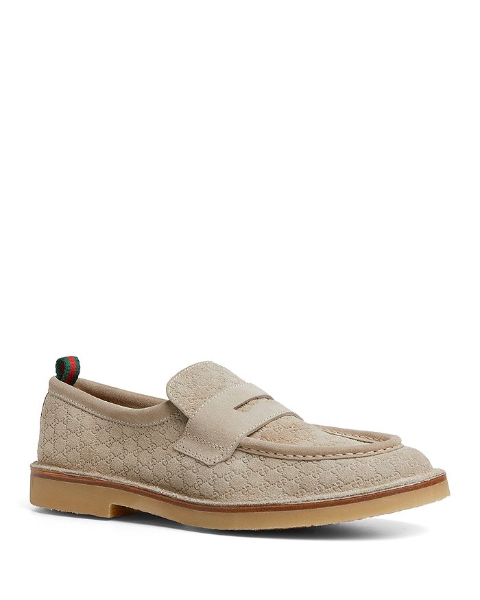 

Мужские роскошные мокасины из замши Gucci, коричневый/бежевый