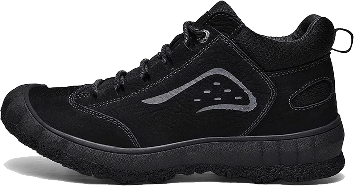 

Мужские теплые ботинки для походов Yiozoi до щиколотки, осень и зима, прочная обувь для прогулок, шнуровка, повседневная уличная комфортная обувь, мужские повседневные снежные ботинки, черный