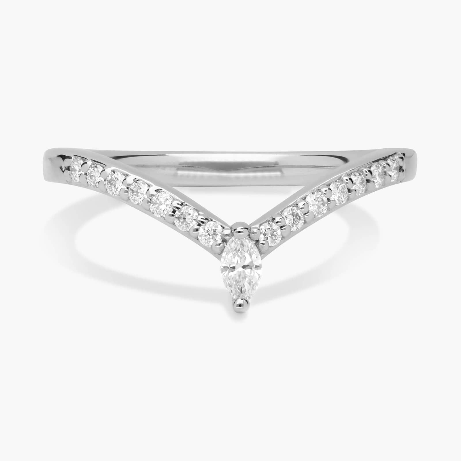 

Кольцо Pavé Drop Marquise, составное из 14-каратного белого золота (1/4 карата, двойной огранки) Blue Nile