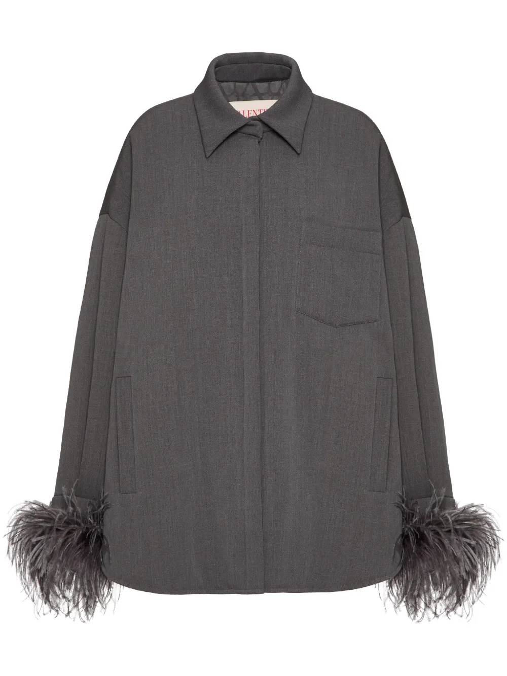 

Габардиновая рубашка Active Valentino Garavani, серый