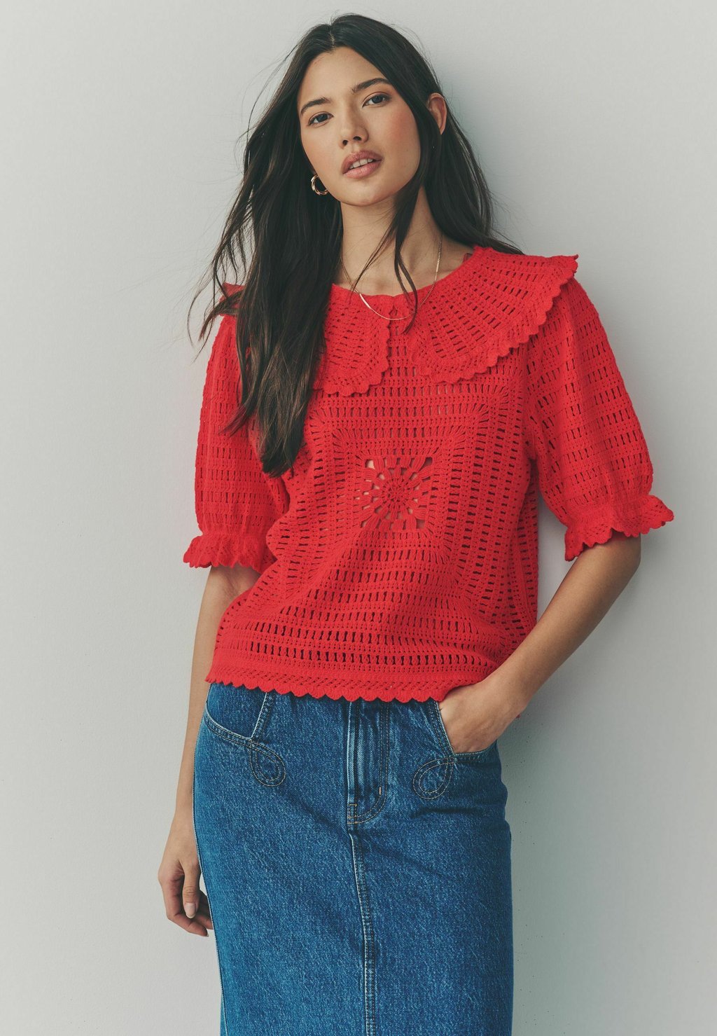 

Футболка с принтом REGULAR FIT - COLLARED SHORT SLEEVE Next, красный