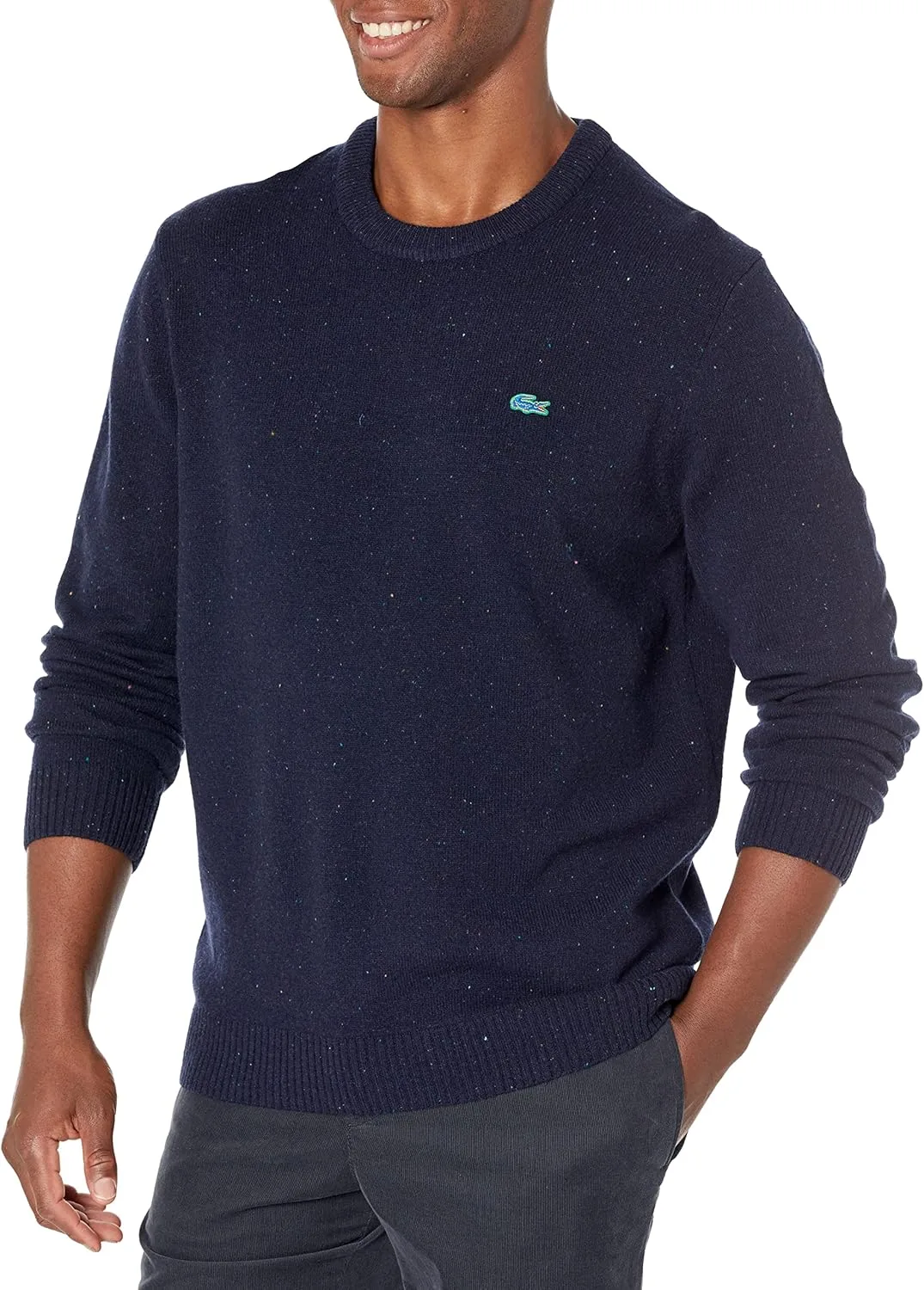 Свитер Lacoste мужской Regular Fit из шерстяного джерси в крапинку, Neps Marine