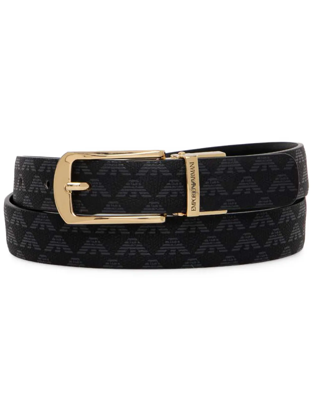 

Ремень с монограммой EMPORIO ARMANI, черный