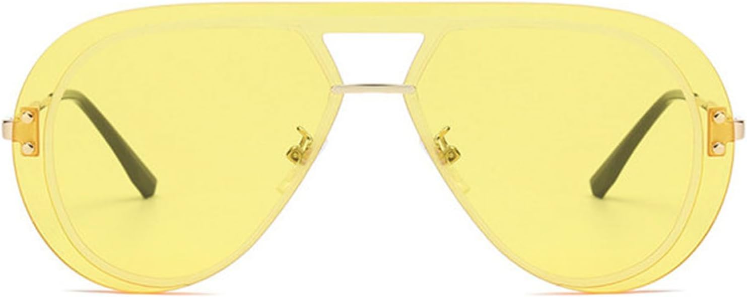 

Willochra Модные большие солнцезащитные очки-пилот для женщин и мужчин, безободковые солнцезащитные очки, винтажные цельные солнцезащитные очки для мужчин, панк-солнцезащитные очки, C3