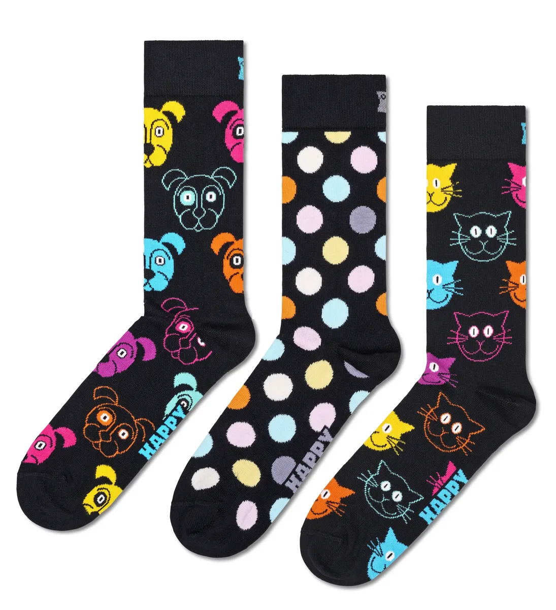 

Носки Happy Socks (комплект, 3 пары) с игривыми узорами, цвет Bunt