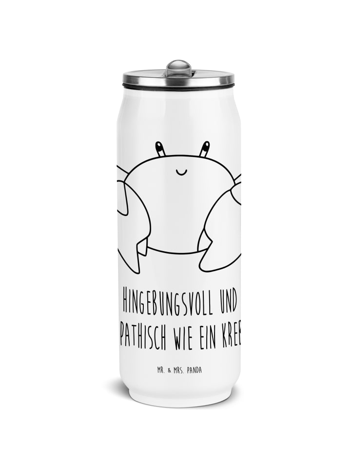 

Mr. & Mrs. Panda Бутылка для напитков из нержавеющей стали с изображением знака зодиака Рак... белого цвета