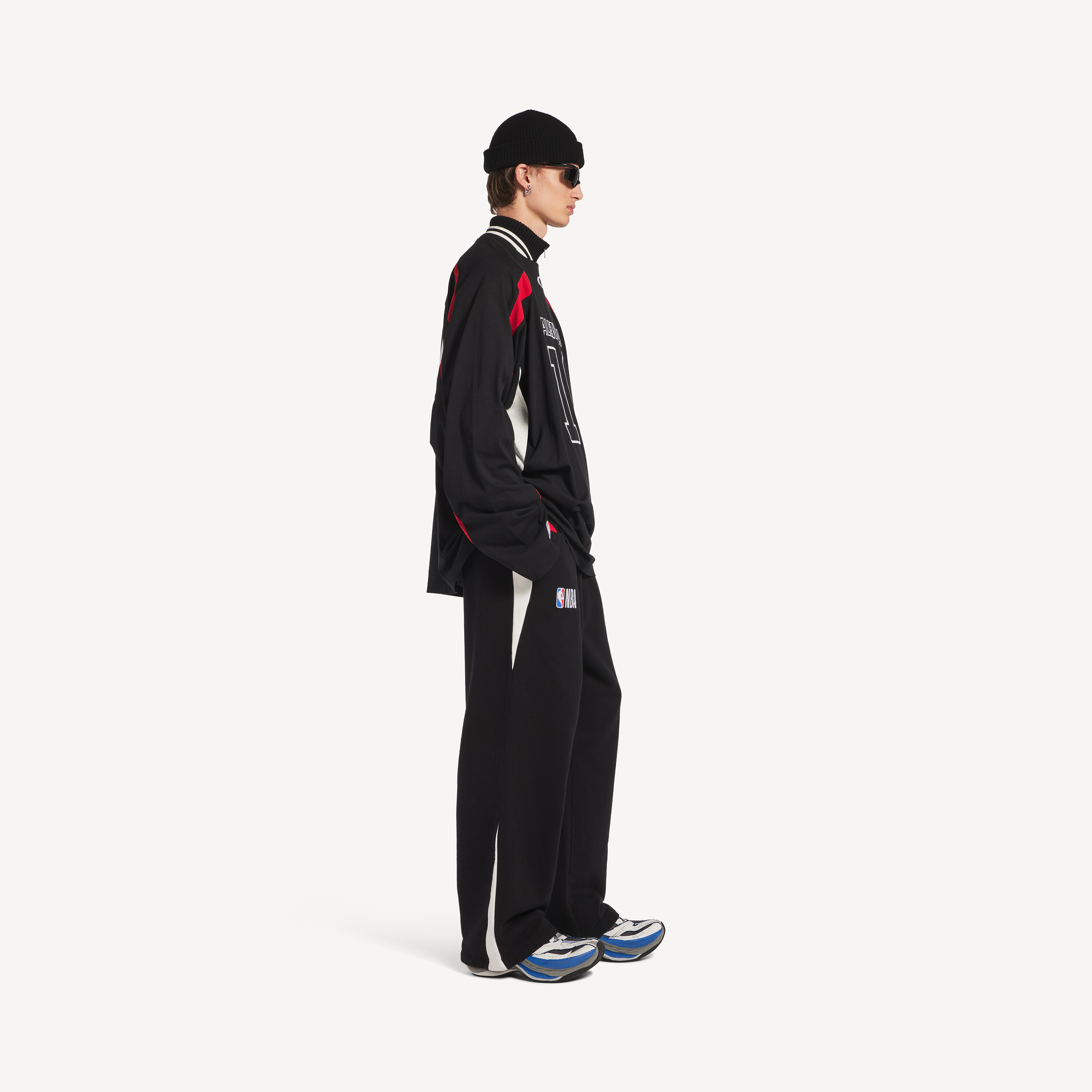 Лонгслив Balenciaga | Nba Collaboration Oversized, черный/красный/белый — фото 3