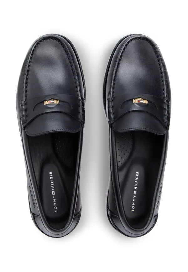 Кожаные лоферы с цветными блоками и слипоны Tommy Hilfiger, Black — фото 4